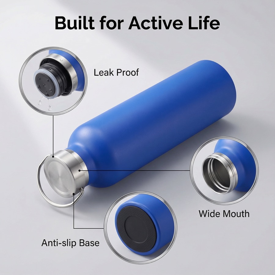 Portable handle water bottle for logo orders